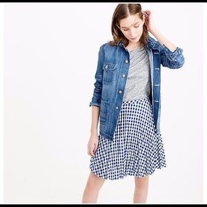 JCrew Gingham Pleated Mini Skirt